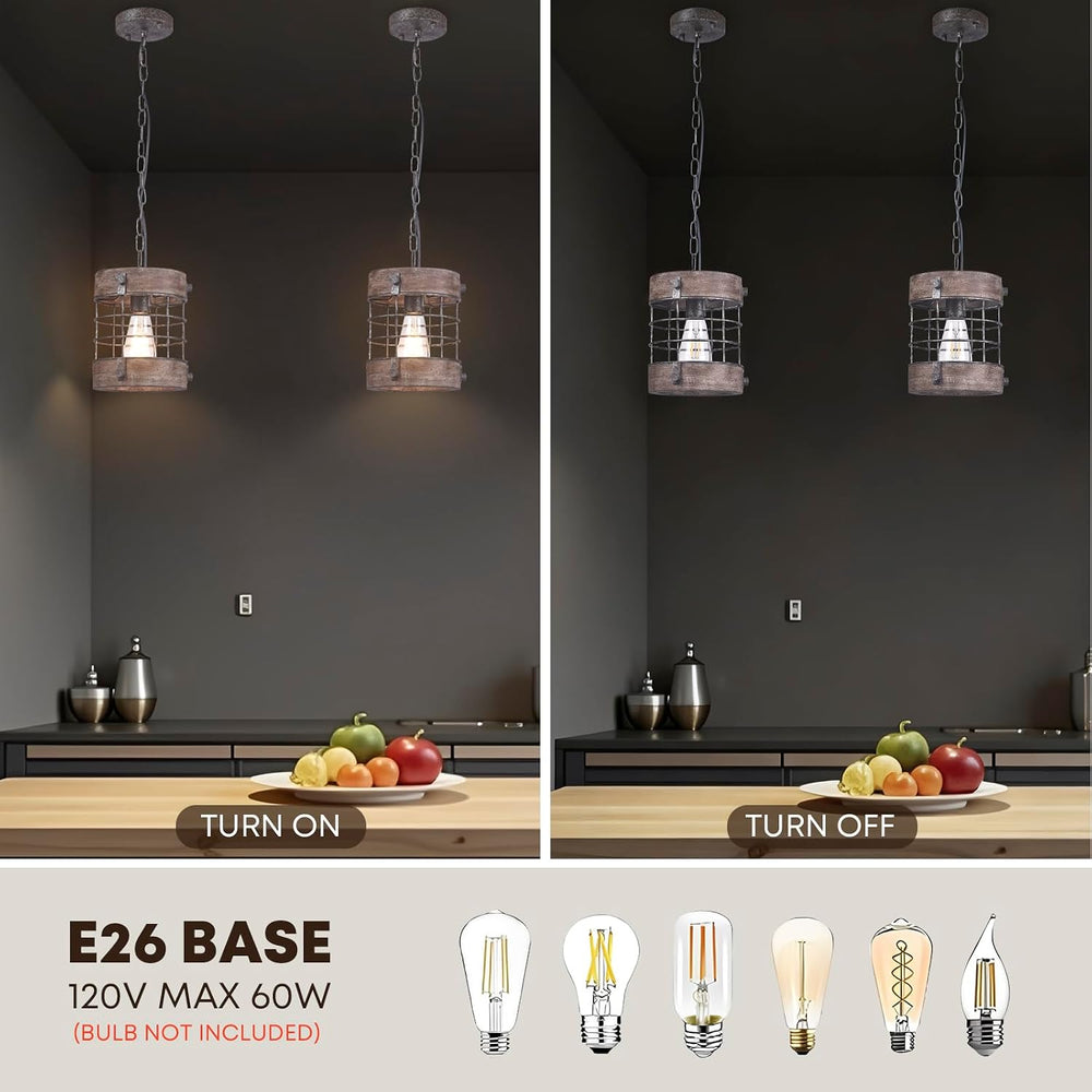 Farmhouse Pendant Light, Rustic Hallway Light Fixtures, Industrial Metal and ...