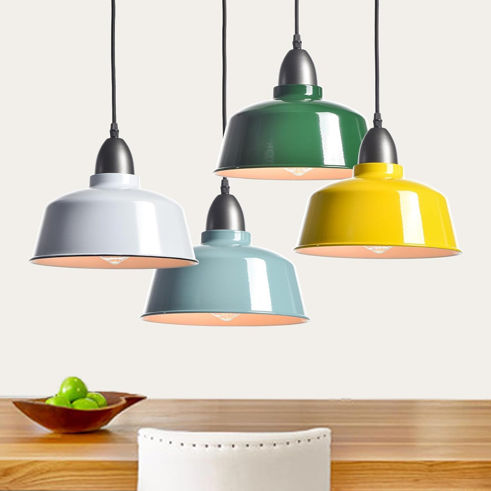 Modern Farmhouse White Pendant Light, Macaron Dome