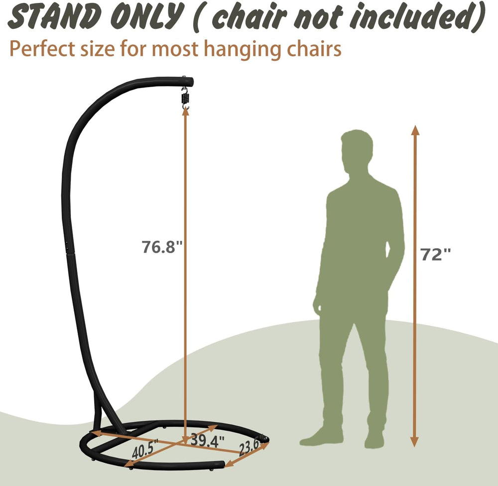 Hammock Stand ONLY,Heavy Duty Hammock Chair Stand Capacity 350 lbs,Black