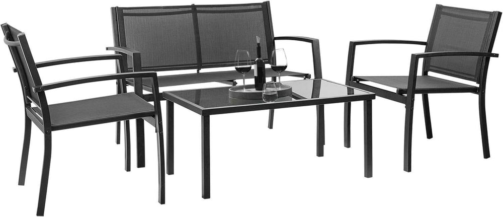 Devoko Outdoor Furniture Set 4 Piece Patio Conversation Sets Porch Furniture ...