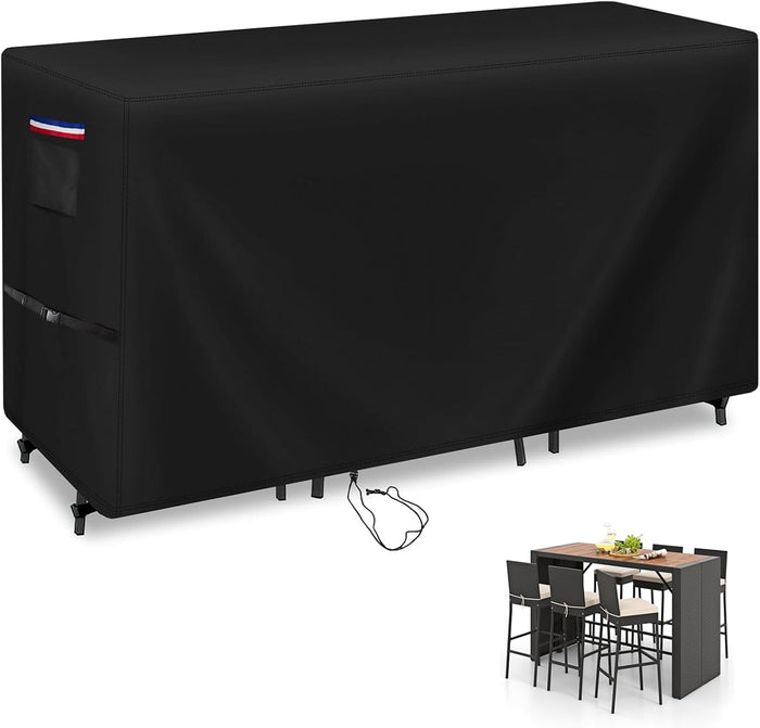 Patio Furniture Covers for High Top Table and Chairs-74x38.5x41in