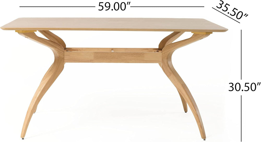 Christopher Knight Home Lucious Curved Leg Rectangular Dining Set, 5-Pcs Set,...