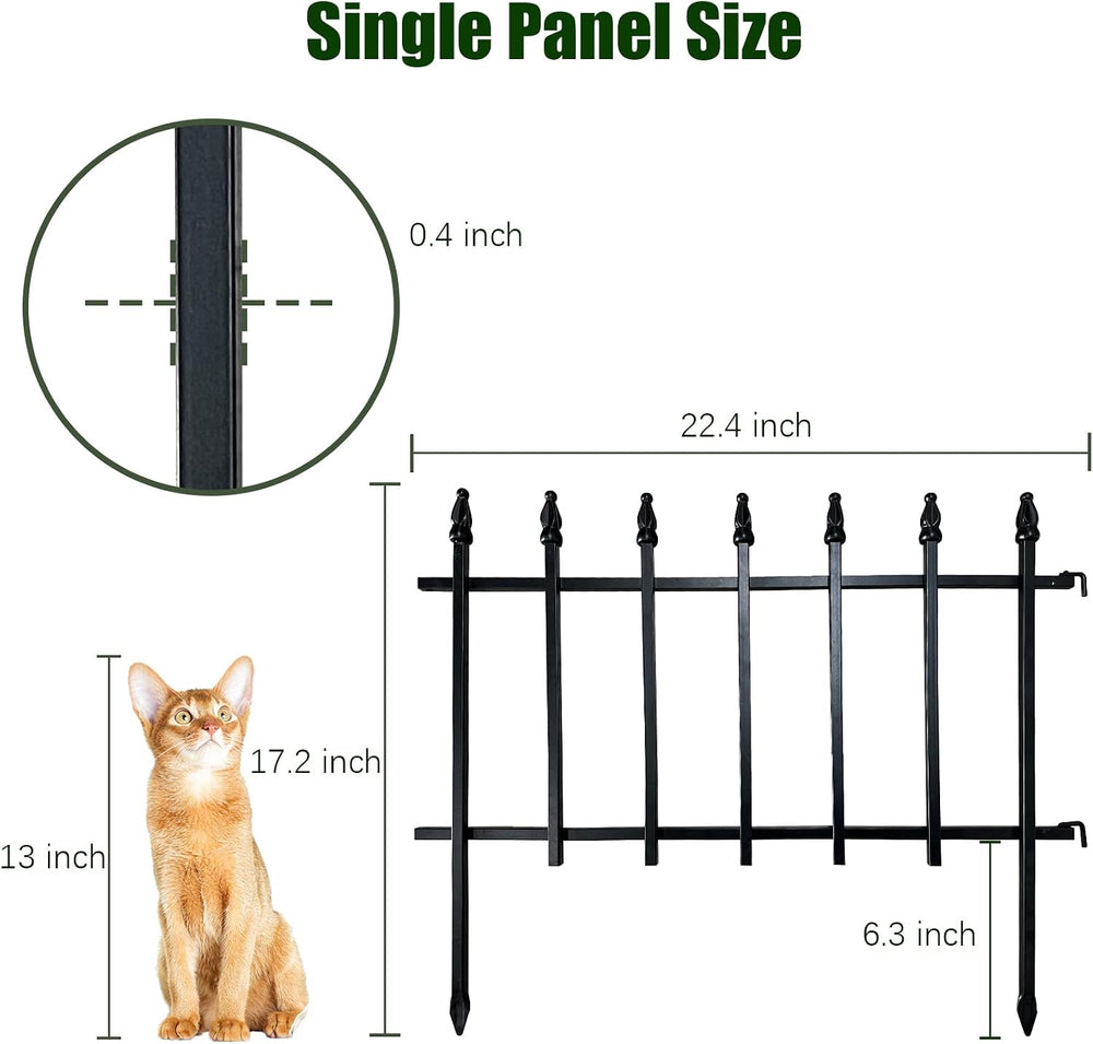 Thealyn 18"H x 22"W Decorative Metal Garden Border Fence, 5 Panels,...