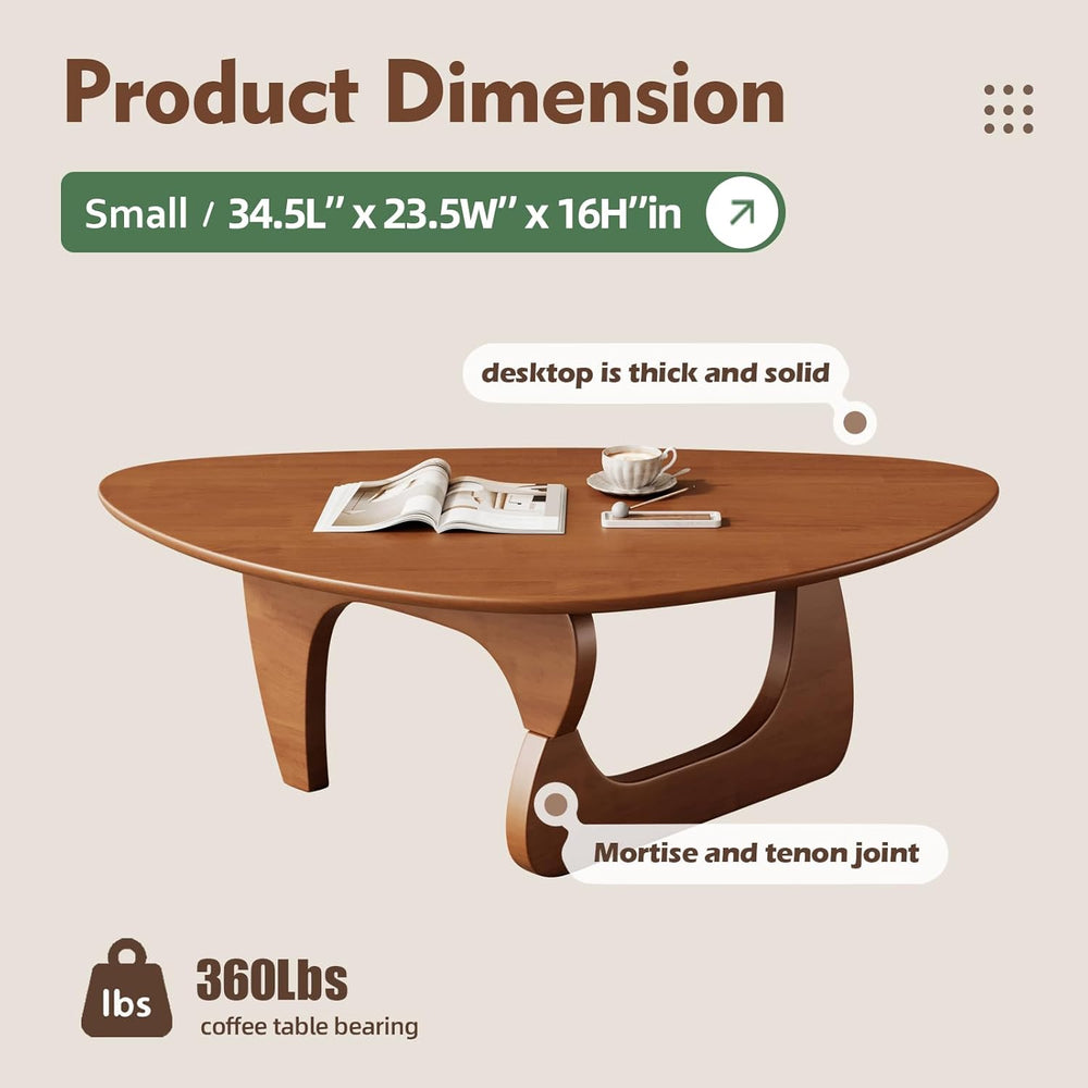 Mid Century Modern Coffee Table - Walnut Wooden Coffee Table for Living Room,...