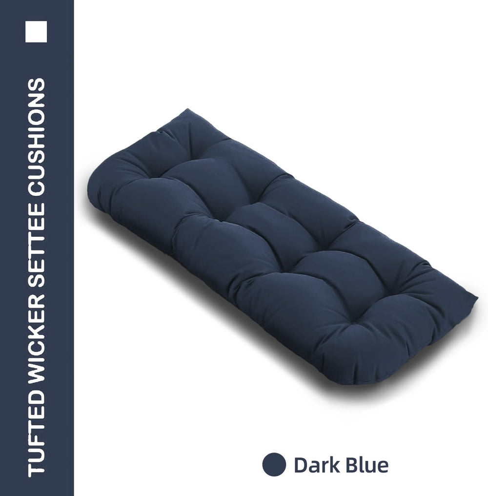 Outdoor Bench Cushion 44x22x4 Inch Loveseat Pad, Dark Blue