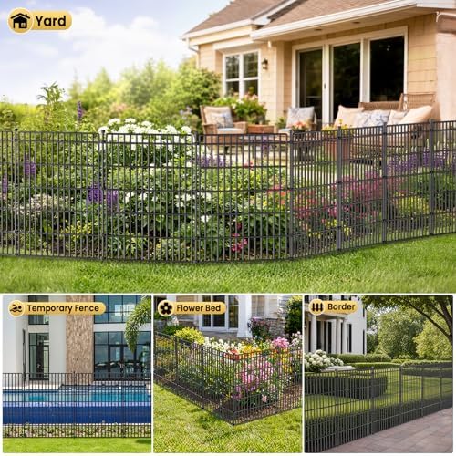 No Dig Garden Fence, Dog Fencing Outdoor for Yard, 10 Panels
