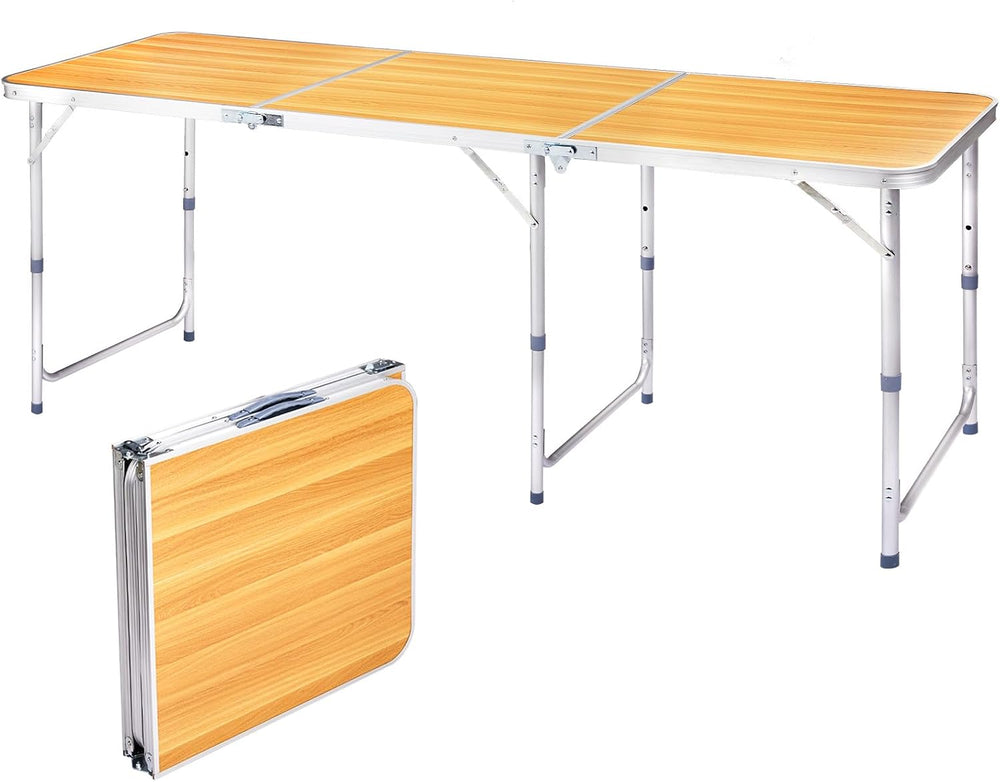 6.0 Ft Folding Portable Camping Table Yellow
