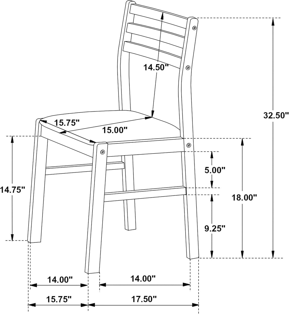 CARTESIAN 3-Piece Round Drop Leaf Dining Set, Cappuccino Table with Ladder Ba...