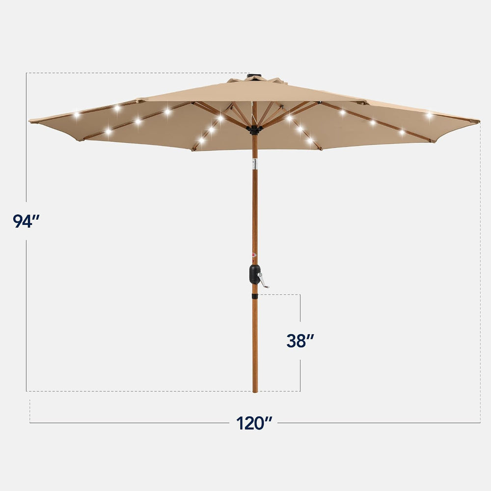 Best Choice Products 10ft Solar Polyester LED Lighted Patio Umbrella w/Tilt A...