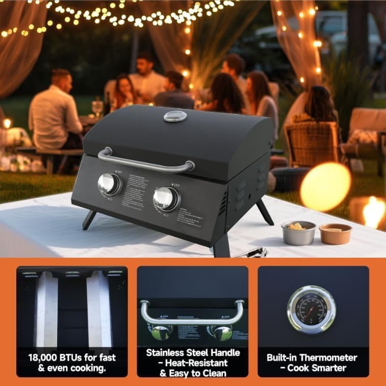 Gas Grills Propane 2-Burner Propane Grill, Asadores De Gas.18000 BTU barbecue...