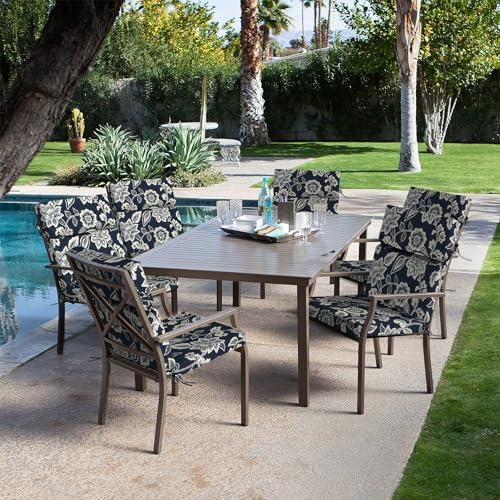 DYTXIII Outdoor High Back Chair Cushions Set of 2, 44"x22" Water Re...