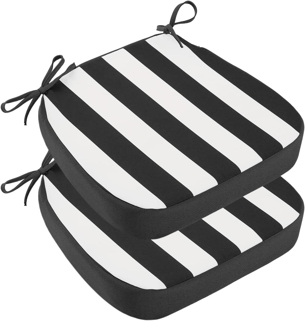 idee-home Outdoor Chair Cushions Set of 2, 17" x 17" D-Shaped