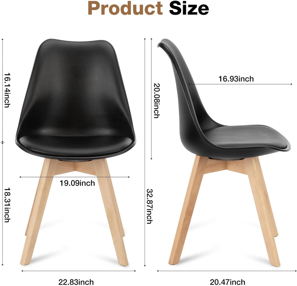 OLIXIS Dining Chairs Set of 8, Kitchen Chairs Wood Legs and PU Leather