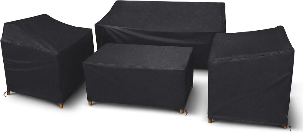 STARTWO Outdoor Furniture Cover Waterproof 4 Piece, Black, Regular, 420D