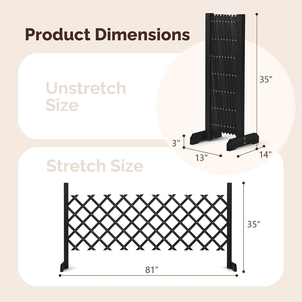 VINGLI 2 Packs Expandable Garden Fence, 27.55in Freestanding Lattice Fence, S...