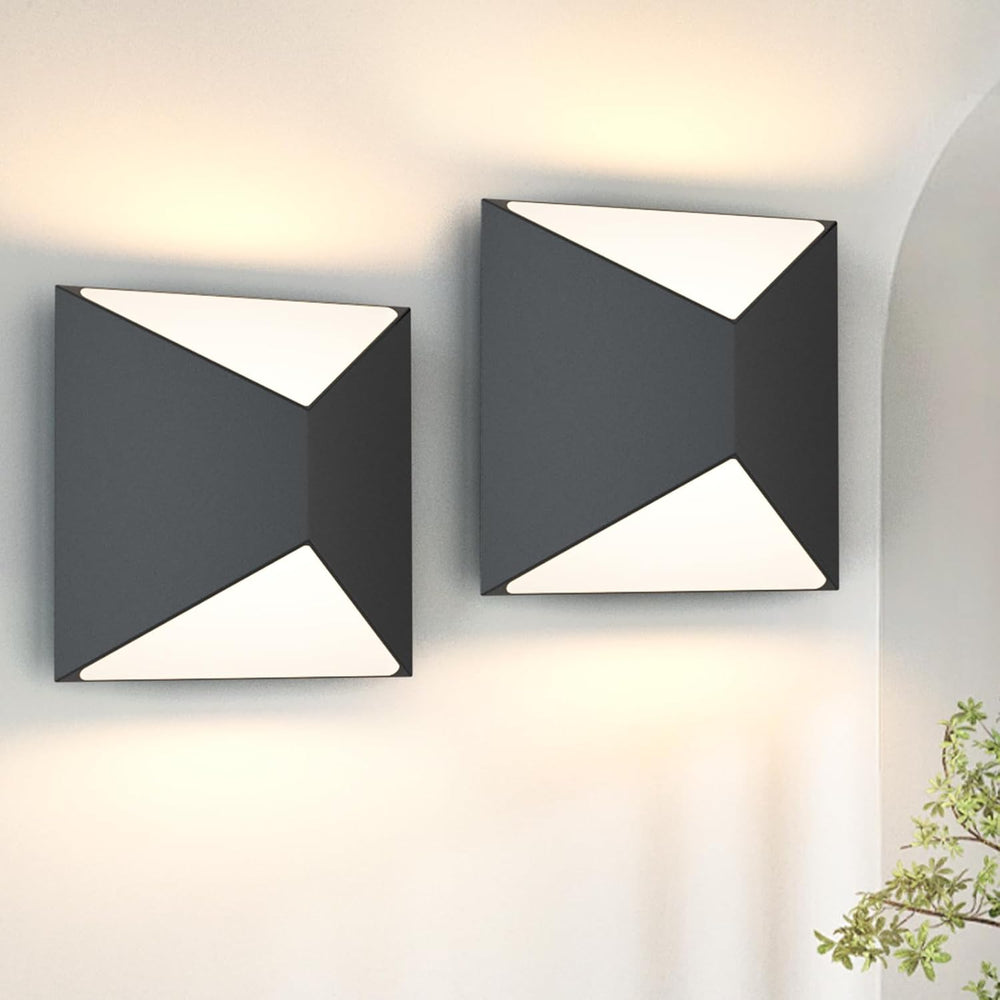 Tipace Black Wall Sconce 2 Packs Hardwired Indoor Modern Wall Lights LED Up a...