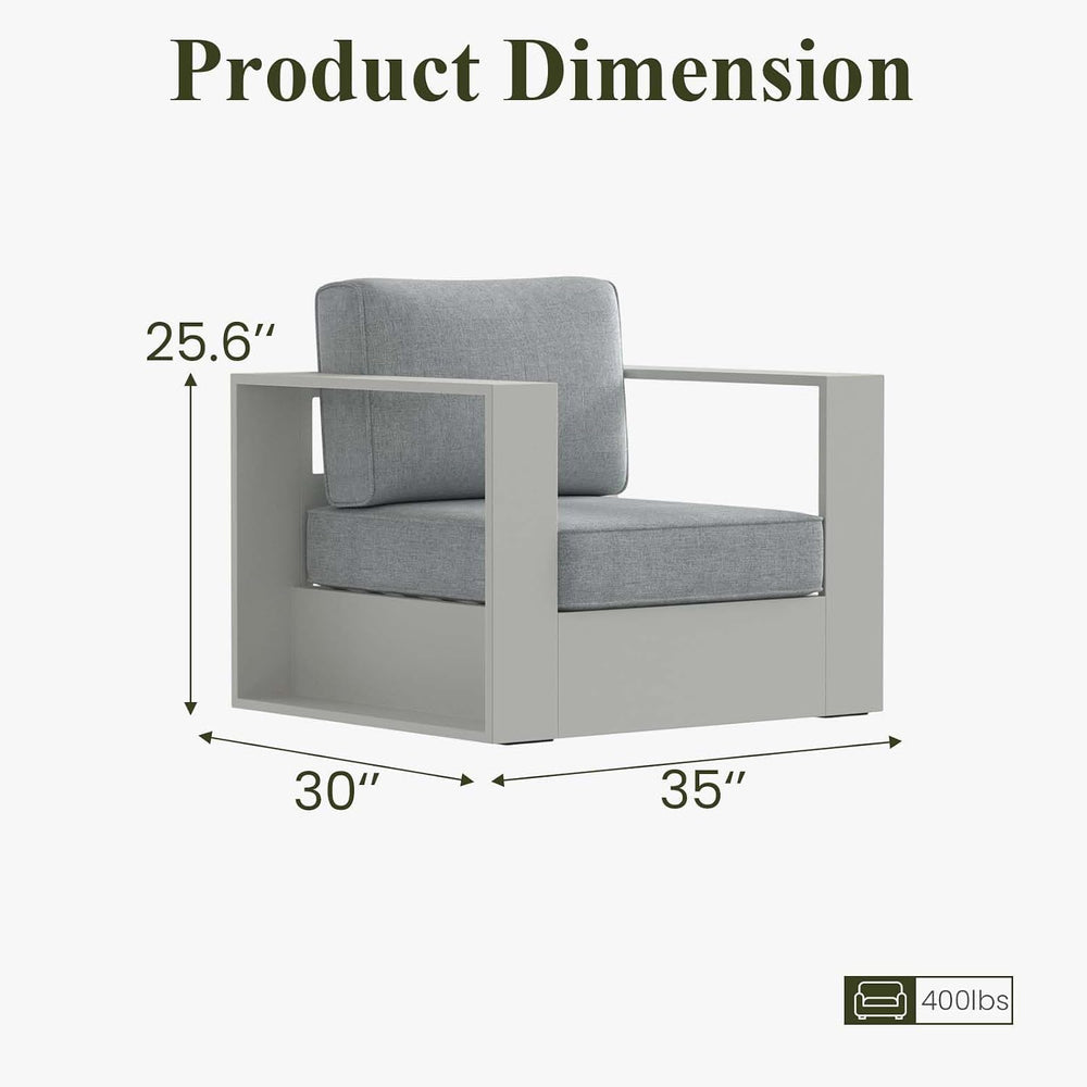 LayinSun 2 Piece Oversized Aluminum Patio Outdoor Furniture Set