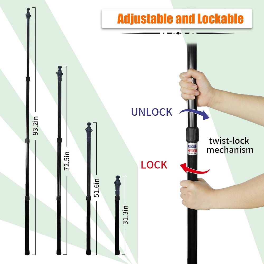 AYAMAYA Tarp Poles for Camping, Adjustable Aluminum Tent Poles Heavy Duty