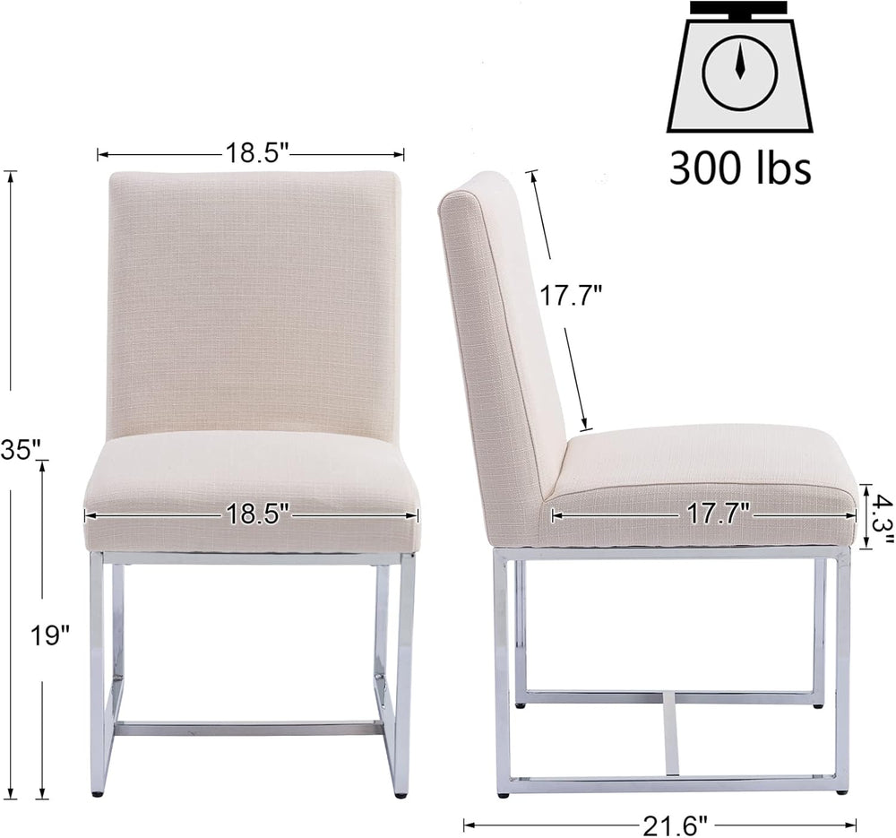 HNY Modern Dining Chairs Set of 6, Upholstered Linen Dining Room Chairs with ...