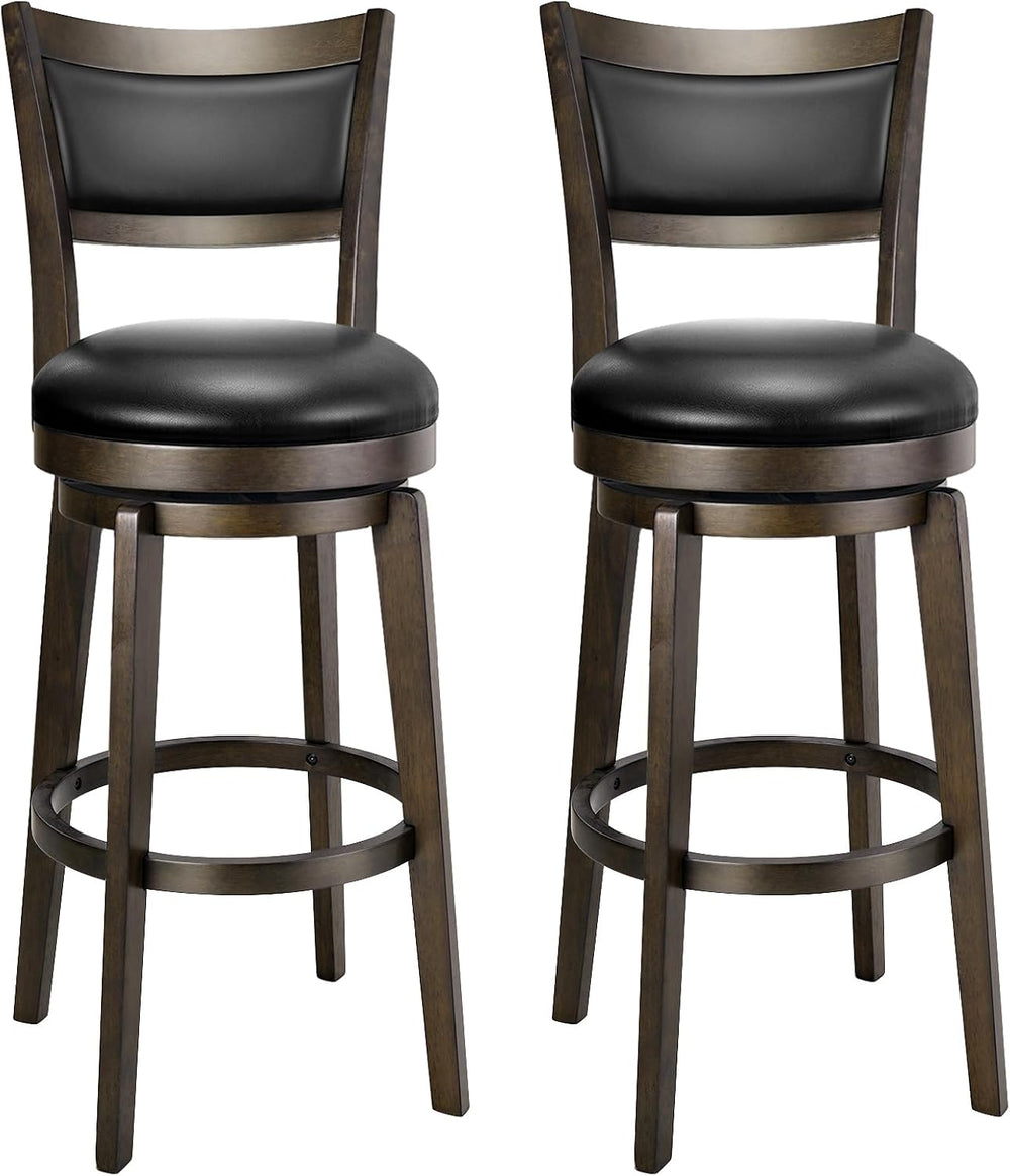 PrimeZone Swivel Bar Stools Set of 2, 30 Inch Bar Height Barstools