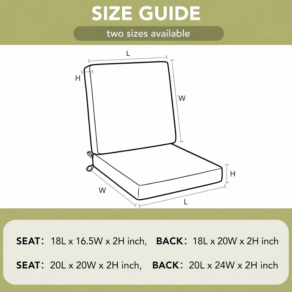 Outdoor Chair Cushions Set of 4, 18 x 16.5 Inch, Beige