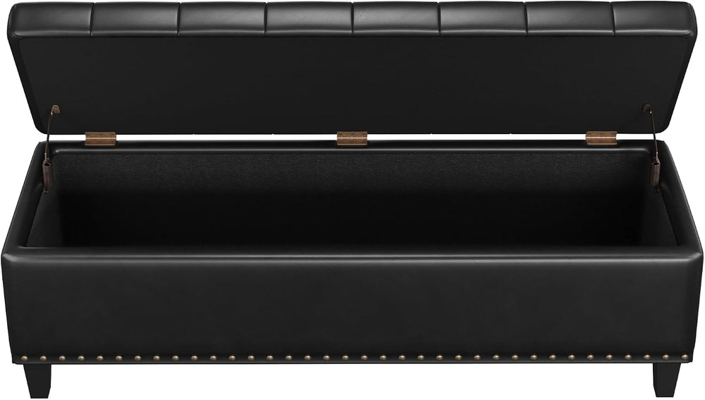 FiveWillowise 51 Inch Storage Ottoman Bench,Large End of Bed Storage Bench