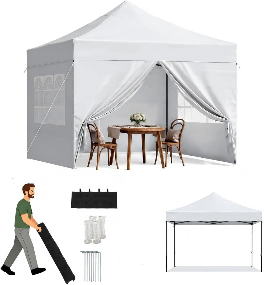 Aoxun 10x10 Pop up Canopy with Sidewalls, Heavy Duty Commercial Instant Shelt...