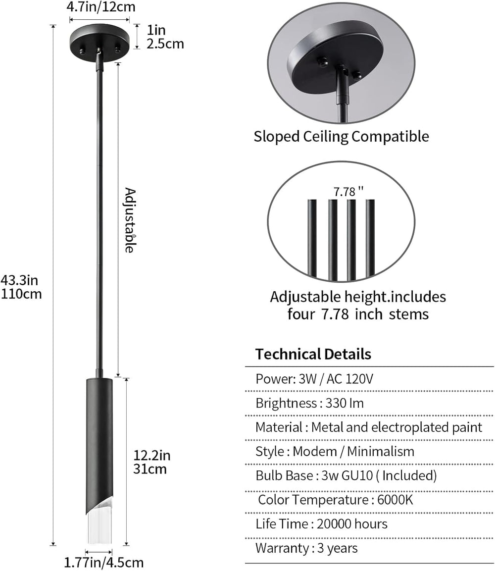 Modern Pendent Lights in Kitchen, Black Mini Pendant Light Bedroom Bedside Ta...