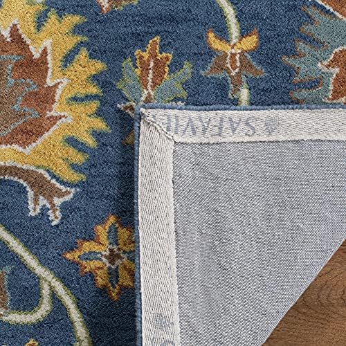 SAFAVIEH Heritage Collection Area Rug - 10' x 14', Navy, Handmade Tra...
