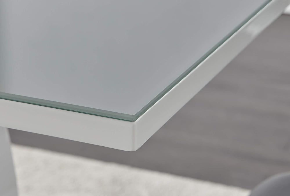 Furniturebox UK - Giovani Modern Stylish Grey/White High Gloss Glass Dining T...