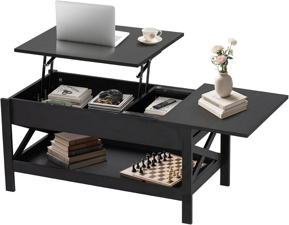 Lift Top Coffee Table with Storage, Small Coffee Table with Hidden Compartmen...
