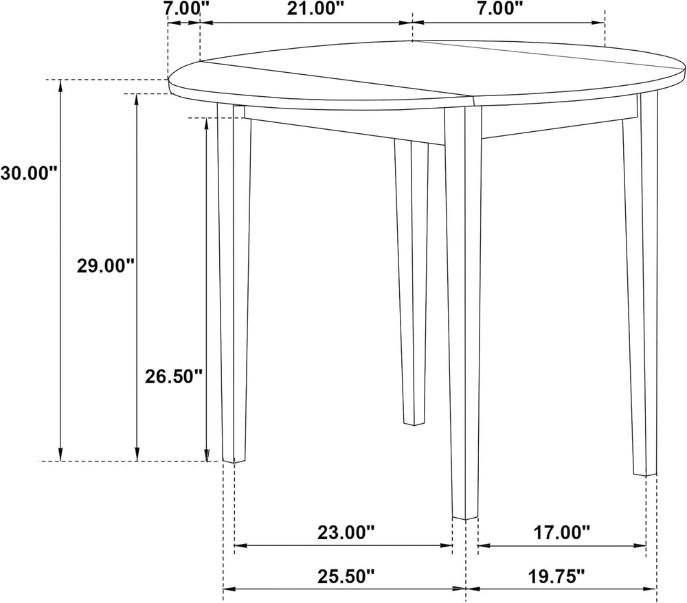 CARTESIAN 3-Piece Round Drop Leaf Dining Set, Cappuccino Table with Ladder Ba...