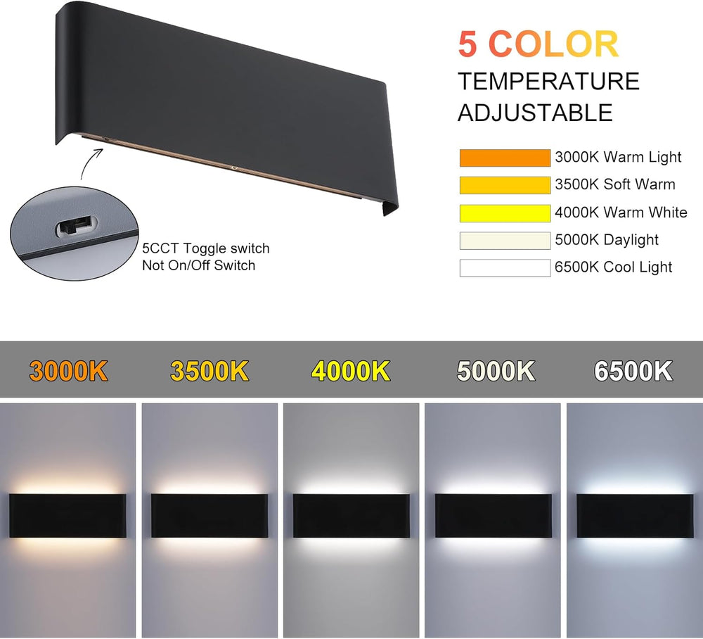 Mille Luckiole 11 Inch Hallway LED Wall Light,5-in-1 CCT 3000K/3500K4000K/500...