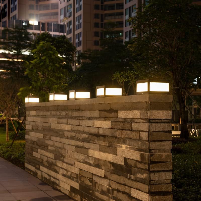 Outdoor Modern Stainless Steel Post Light, LED Fence Deck Cap Light Lantern C...
