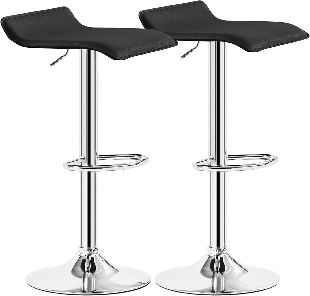 VECELO Bar Stools Set of 2, Counter Bar Stools with Swivel Bar and Adjustable...