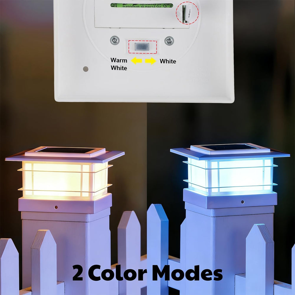 Dynaming 4x4 Solar Post Cap Lights Outdoor with 2 Color Mode, 6 Pack Fence Po...