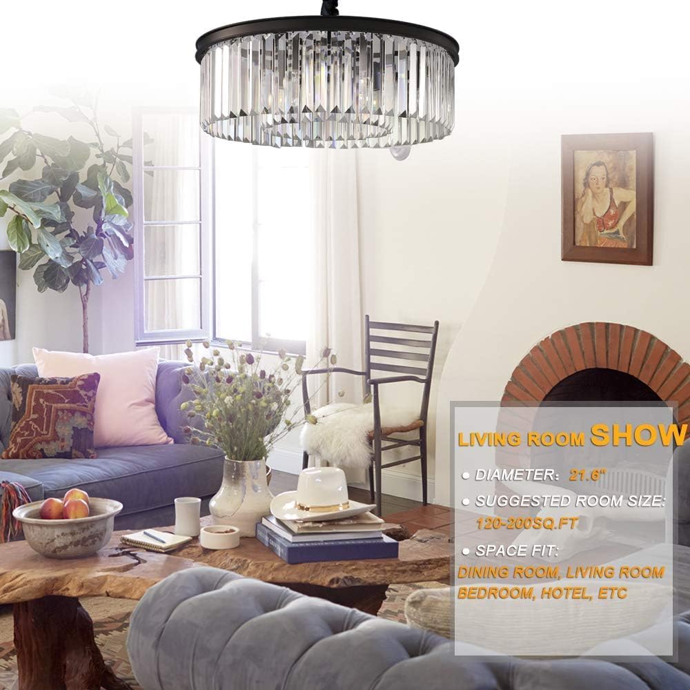 Crystal Chandeliers Modern Contemporary Ceiling Lights Fixtures Pendant Light...