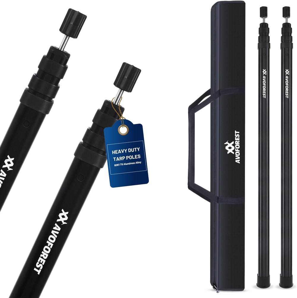 Tarp Poles Heavy Duty Adjustable - AVOFOREST 9.2FT Aviation Aluminum Telescop...