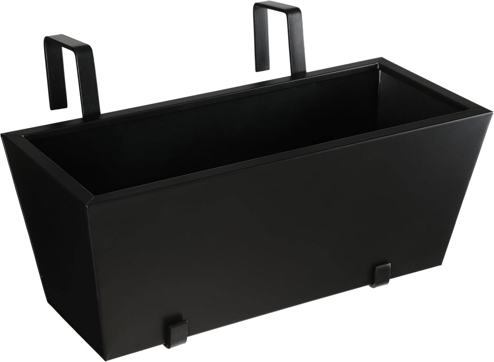 BIRDROCK HOME 1pk Metal Railing Planter - Balcony Flower Box - Deck Rail Boxe...