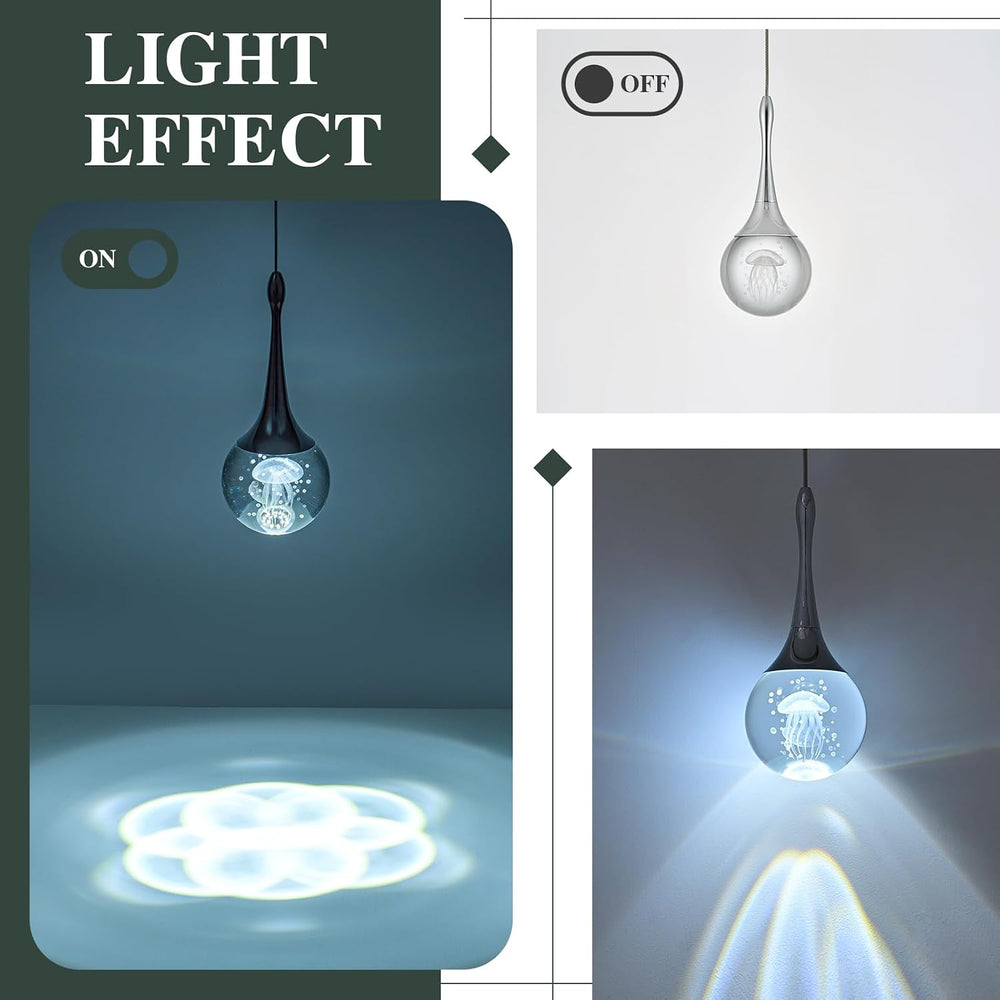 LED Pendant Light Kitchen Island Jellyfish Crystal Pendant Lights Dimmable Ch...