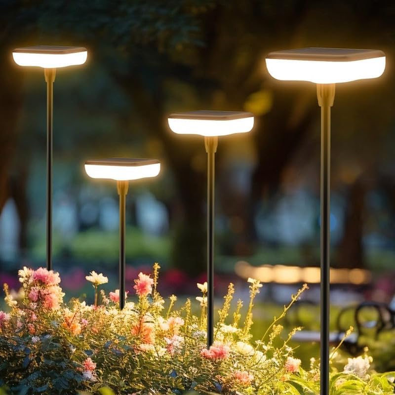 Solar Pathway Lights Outdoor 6 Pack Solar Powered Garden Lights 12H Long Last...
