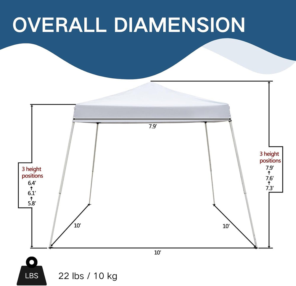 Outvita Outdoor Canopy 10x10' Pop Up Commercial Instant Gazebo Tent White