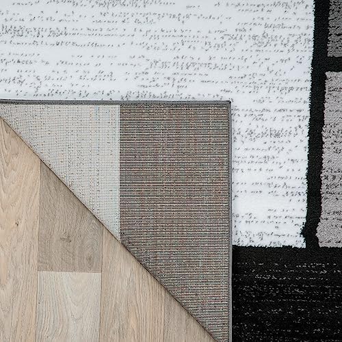 Rugshop Modern Boxes Contemporary Living Room Area Rug Gray 3'3" x 5...