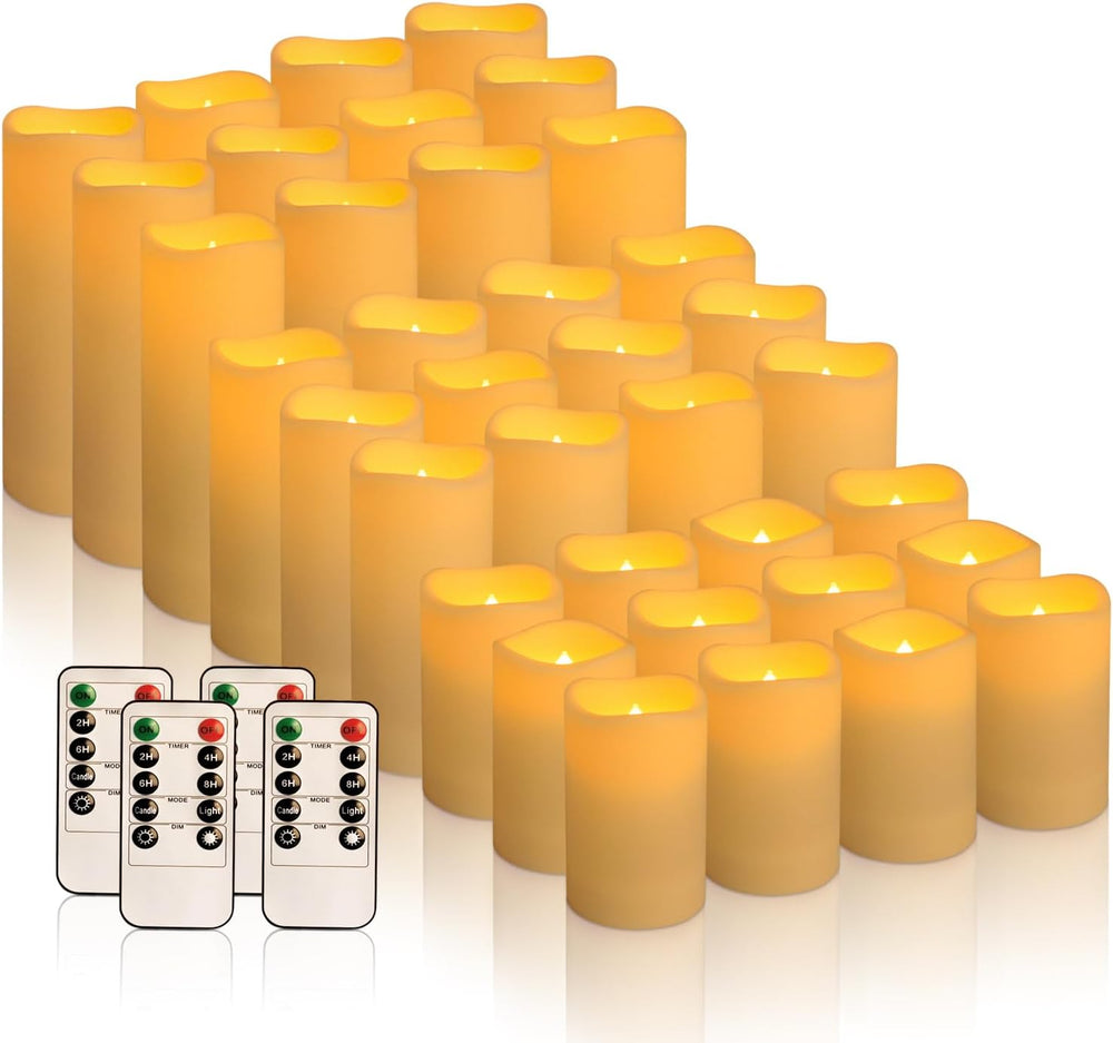 36 Pack Waterproof Flameless LED Candles - Outdoor Battery Operated Candles w...