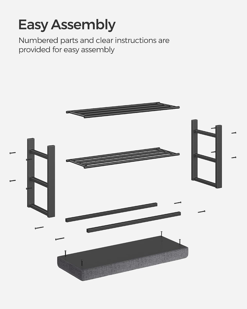 SONGMICS Shoe Bench, Storage Bench, Entryway Bench with Cushion