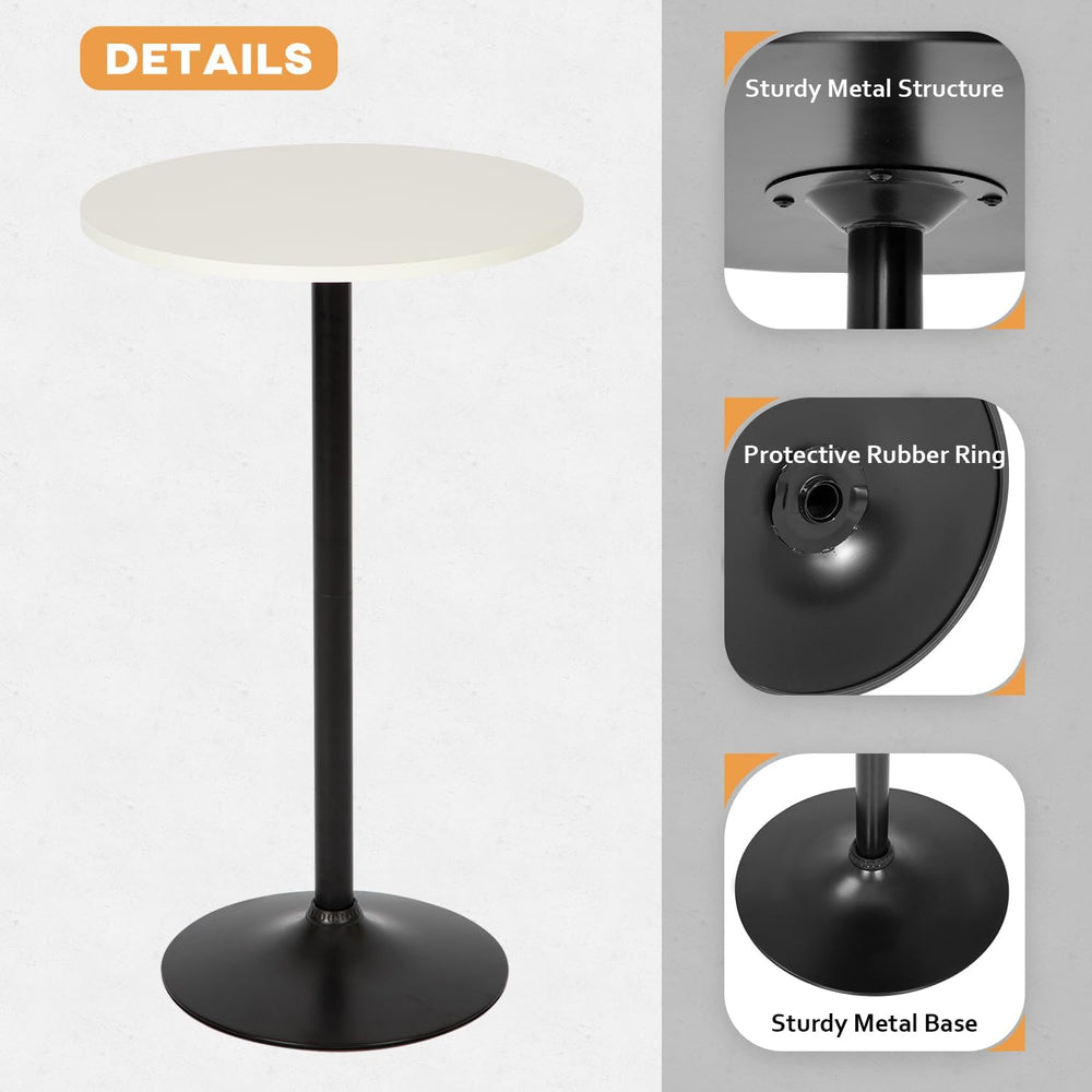 FDW Pub Table 40 Inch Height Cocktail Table Round Bistro Bar Table for Home a...