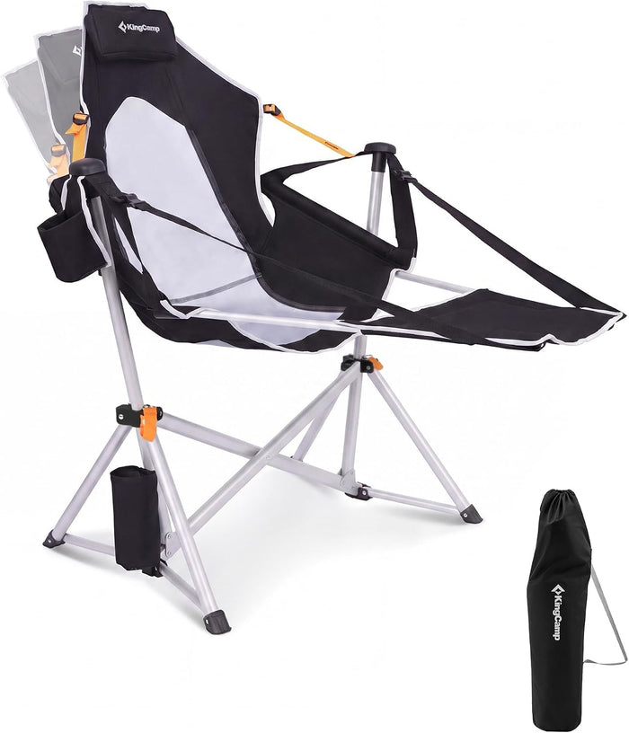 KingCamp Hammock Camping Chair with Footrest & Breathable Mesh Back 400 lbs