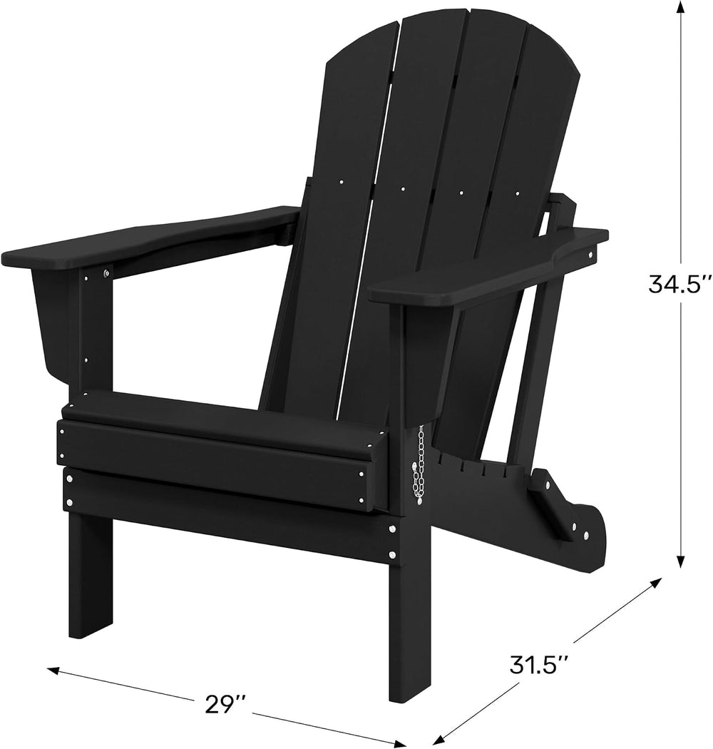 WestinTrends Malibu Outdoor HDPE Folding Adirondack Chair, Pacific Blue