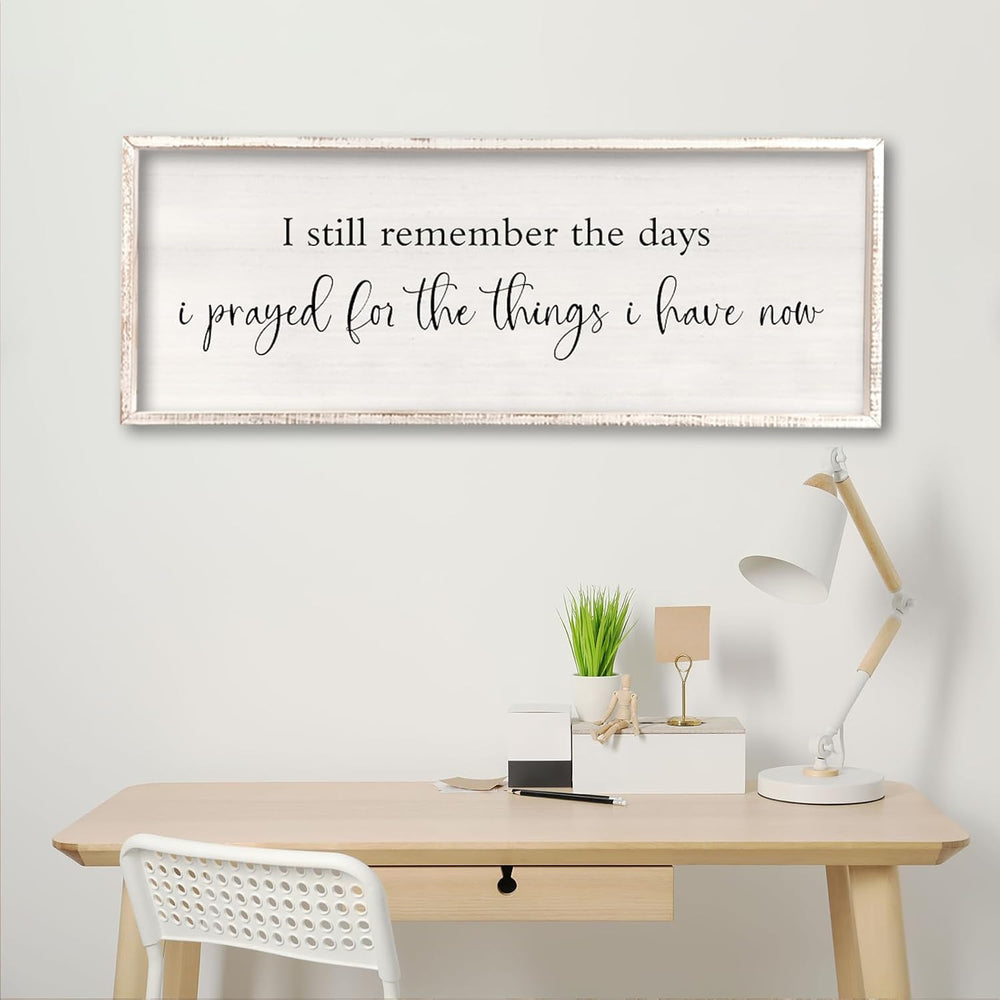 comurdyo I Still Remember the Days I Prayed Sign, 32" x 12", White
