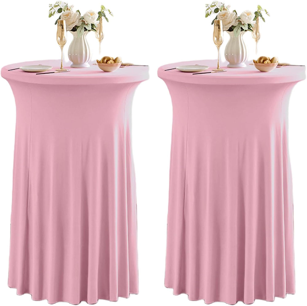 Qubjus 2 Pack Cocktail Tablecloths Stretch Table Skirt - 32x43 inch Bar High ...